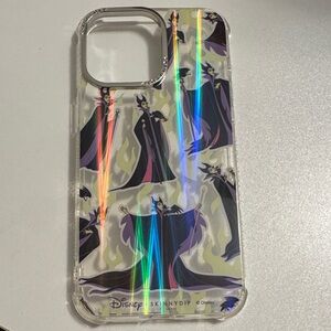 Disney Malificent iPhone 15 Pro Case - Black and Green Holographic